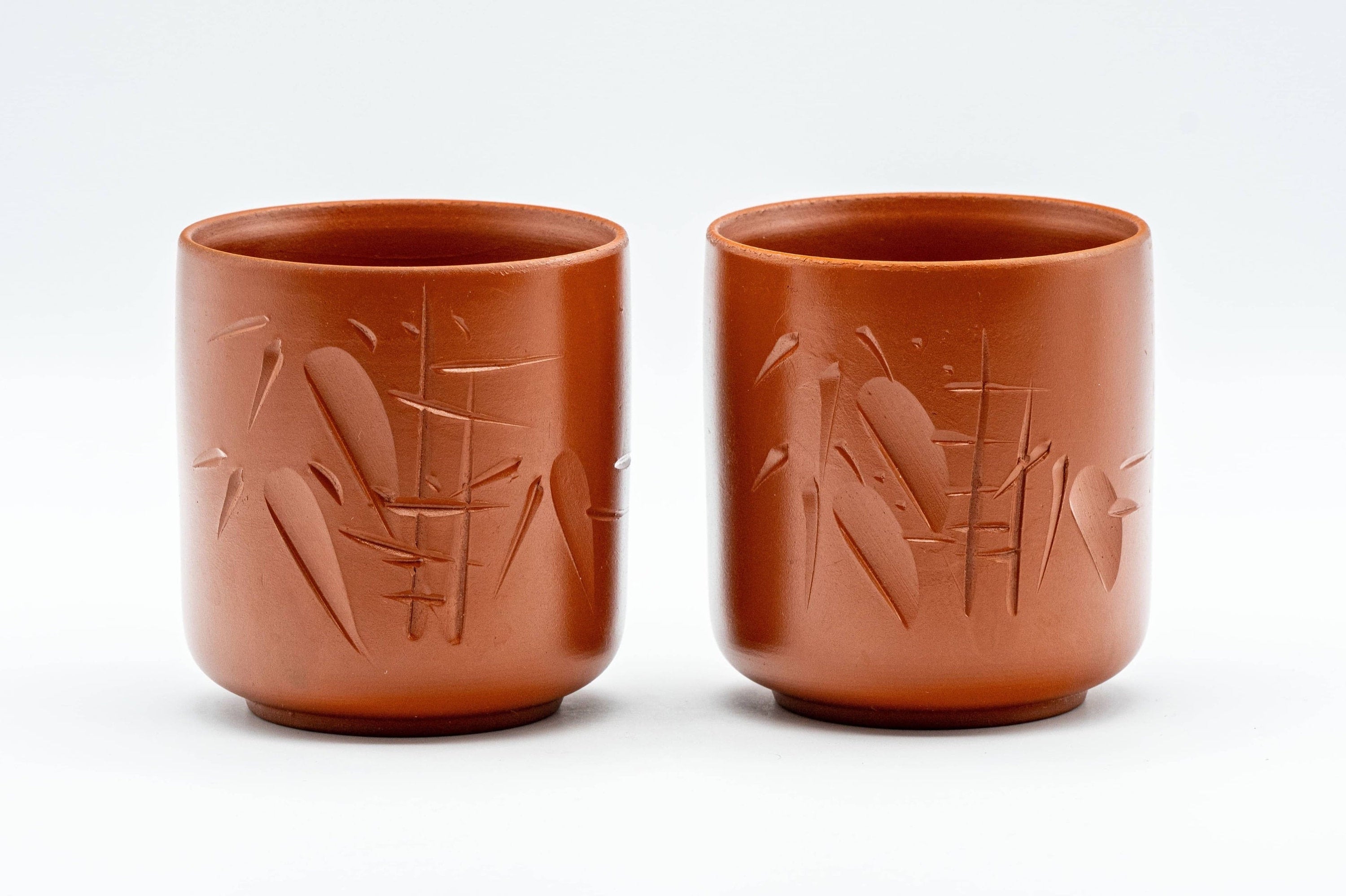 Japanese Teacup - Pair of Bamboo Tokoname-yaki Yunomi - 140ml