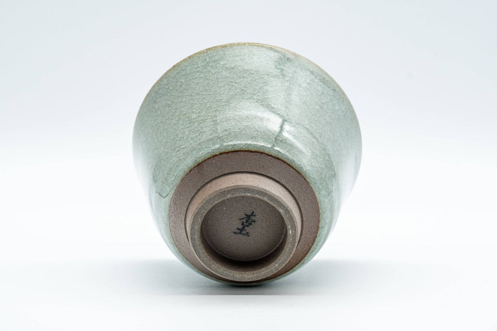 Japanese Teacup - Egret Snowflake Celadon Glazed Yunomi - 140ml