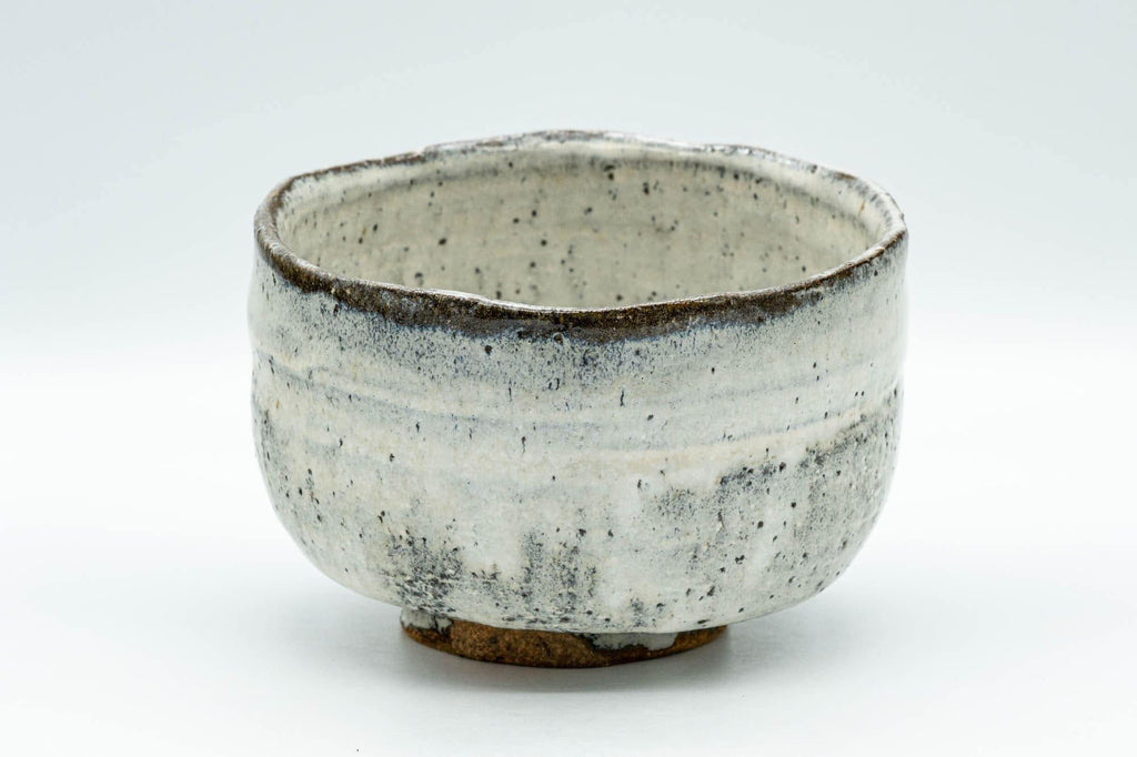 Japanese Matcha Bowl - Wabi-Sabi White Glazed Chawan - 400ml