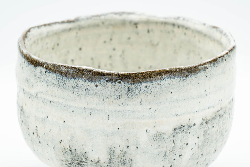 Japanese Matcha Bowl - Wabi-Sabi White Glazed Chawan - 400ml
