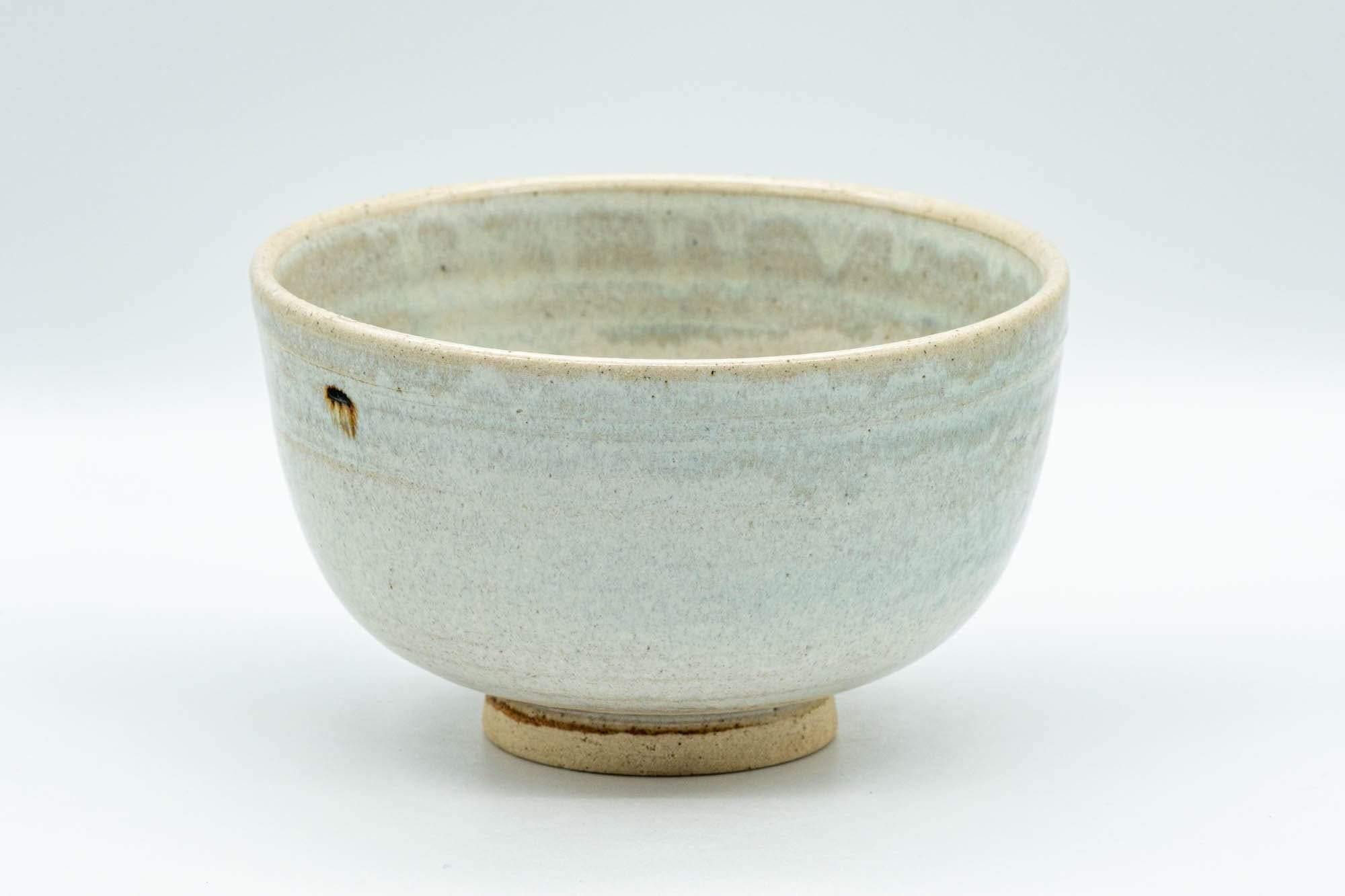 Japanese Matcha Bowl - White Drip-Glazed Chawan - 400ml