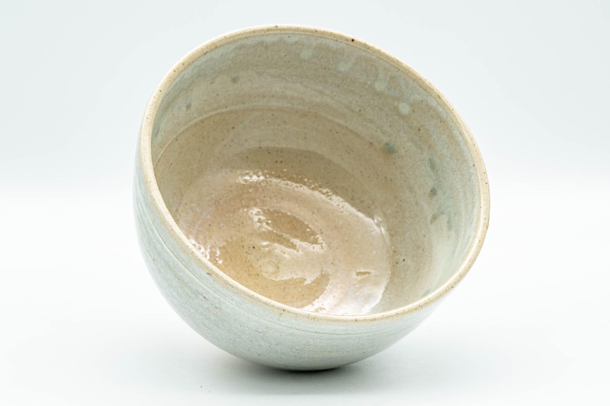 Japanese Matcha Bowl - White Drip-Glazed Chawan - 400ml