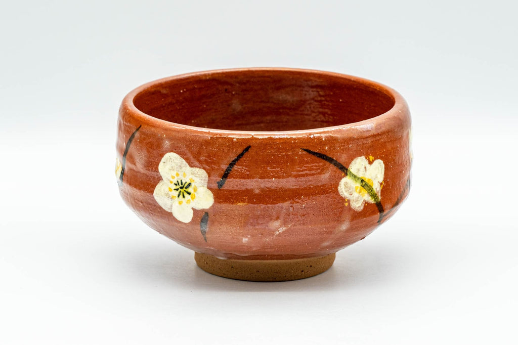 Japanese Matcha Bowl - Red Ume Hantsutsu-gata Chawan - 300ml