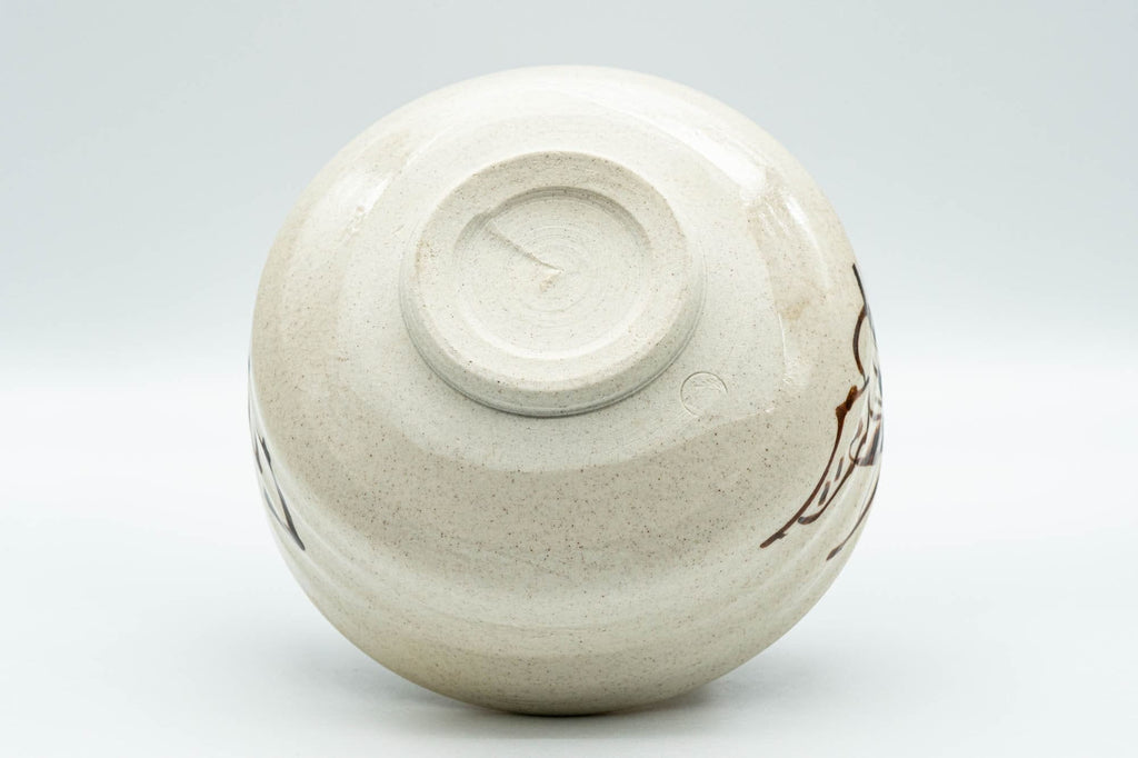Japanese Matcha Set - 織部焼 Waisted Oribe-yaki chawan with Bamboo Chasen Whisk and Chashaku Scoop - 400ml