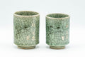 Japanese Teacups - Pair of Meoto Obori Soma-yaki Yunomi