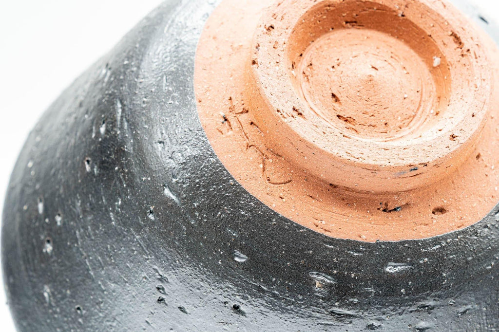 Japanese Matcha Bowl - Beige and Black Ido-gata Stoneware Chawan - 400ml