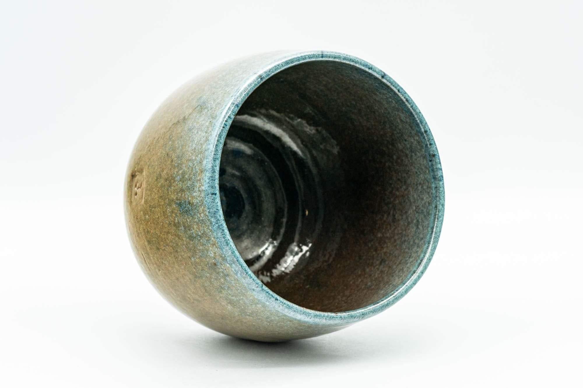 Japanese Matcha Bowl - Beige and Blue Crazed Glaze Chawan - 350ml