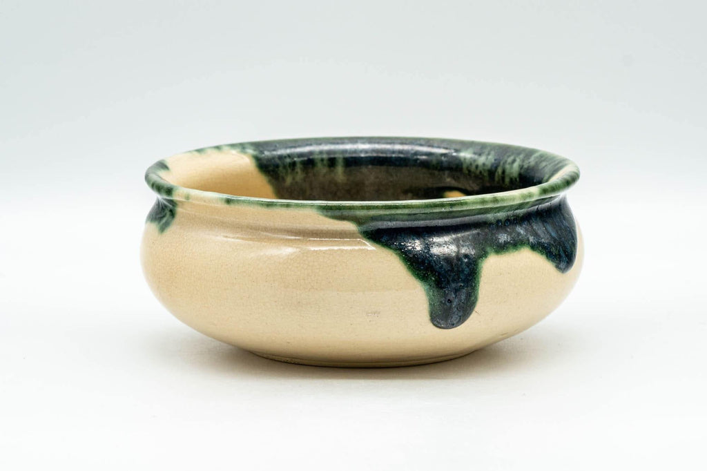 Japanese Kensui - Drip Glazed Oribe-yaki Water Bowl - 350ml