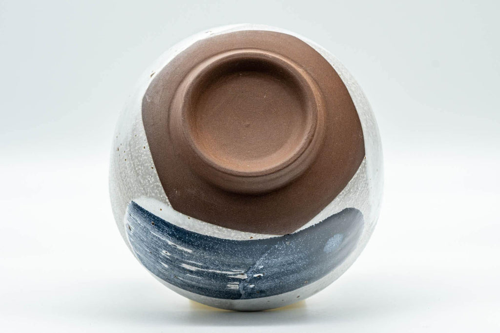 Japanese Matcha Bowl - Blue Hakeme and Grey Glazed Chawan - 350ml