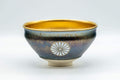 Japanese Matcha Bowl - 三代 北本博 Hiroshi Kitamoto III Tenmoku Glazed Gold Kyo-yaki Chawan - 300ml