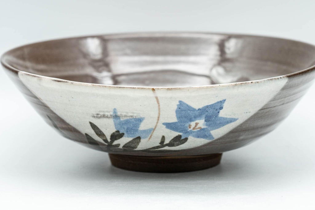 Japanese Matcha Bowl - Floral White Glazed Summer Chawan - 150ml
