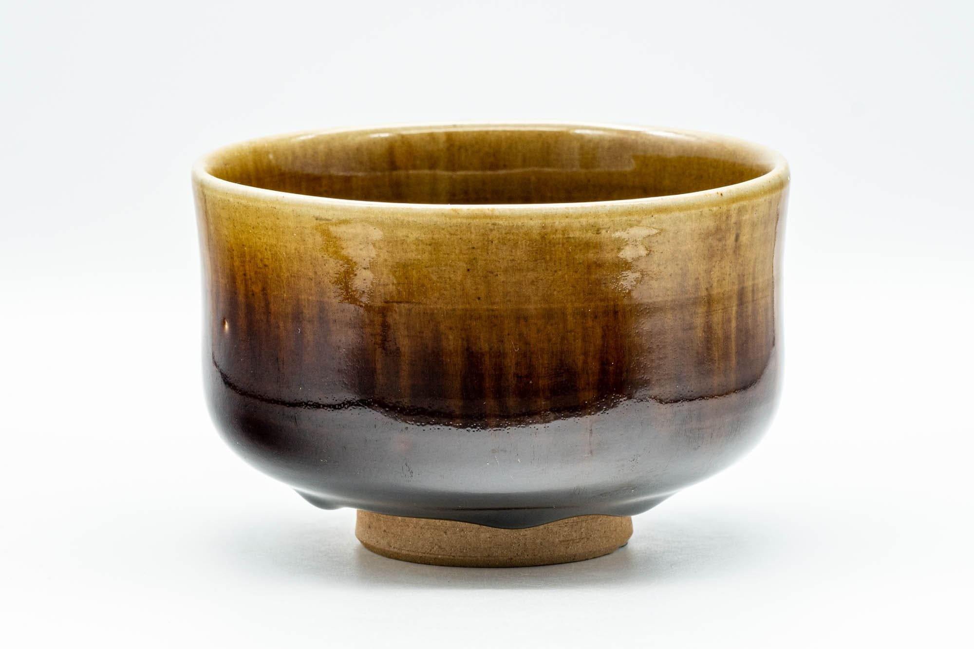 Japanese Matcha Bowl - Orange and Brown Drip-Glazed Chawan - 500ml