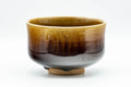 Japanese Matcha Bowl - Orange and Brown Drip-Glazed Chawan - 500ml