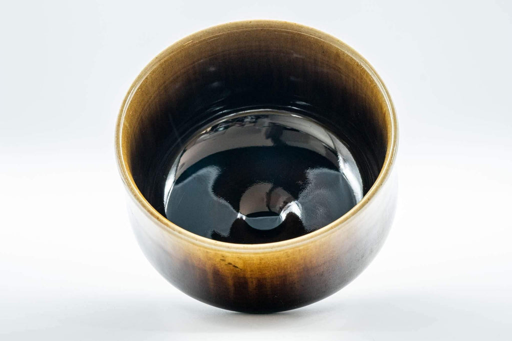 Japanese Matcha Bowl - Orange and Brown Drip-Glazed Chawan - 500ml