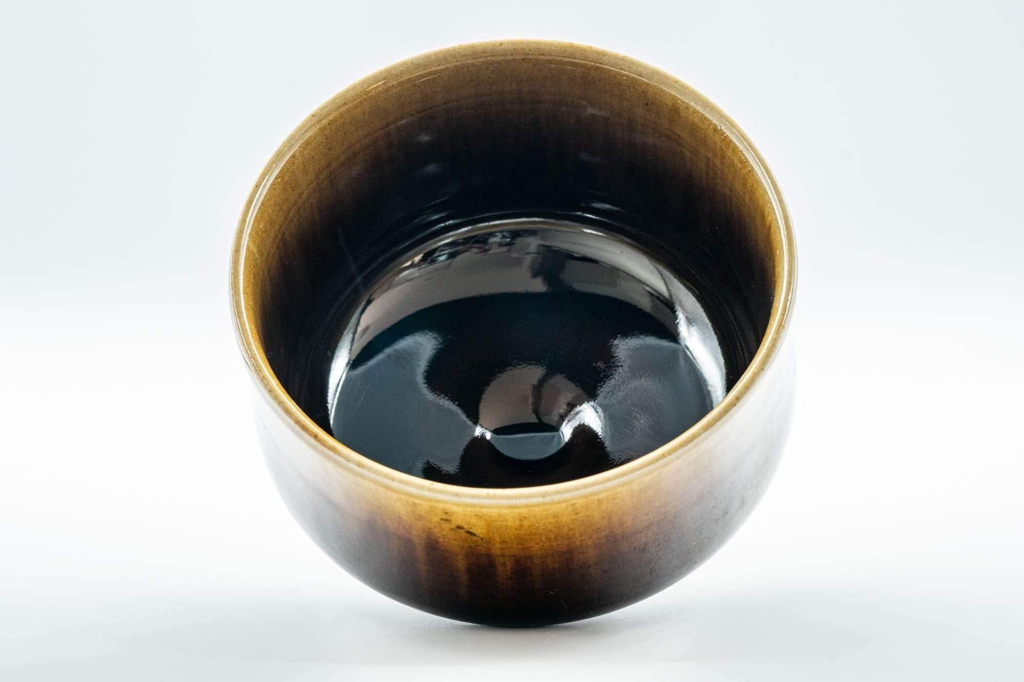 Japanese Matcha Bowl - Orange and Brown Drip-Glazed Chawan - 500ml
