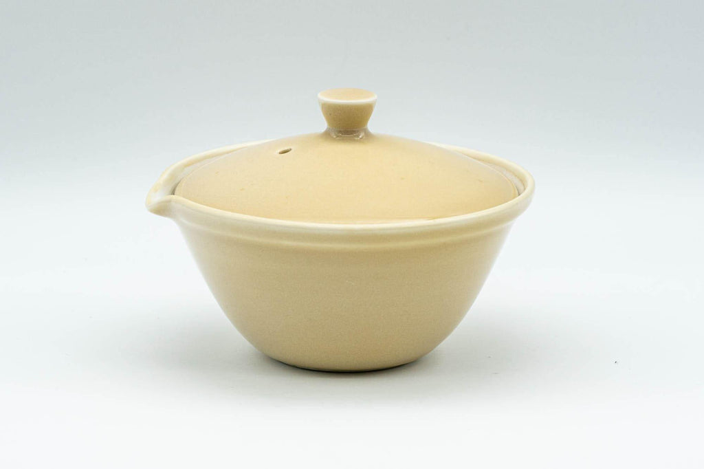 Japanese Shiboridashi - 朝日焼 Asahi-yaki Beige Porcelain Teapot - 100ml