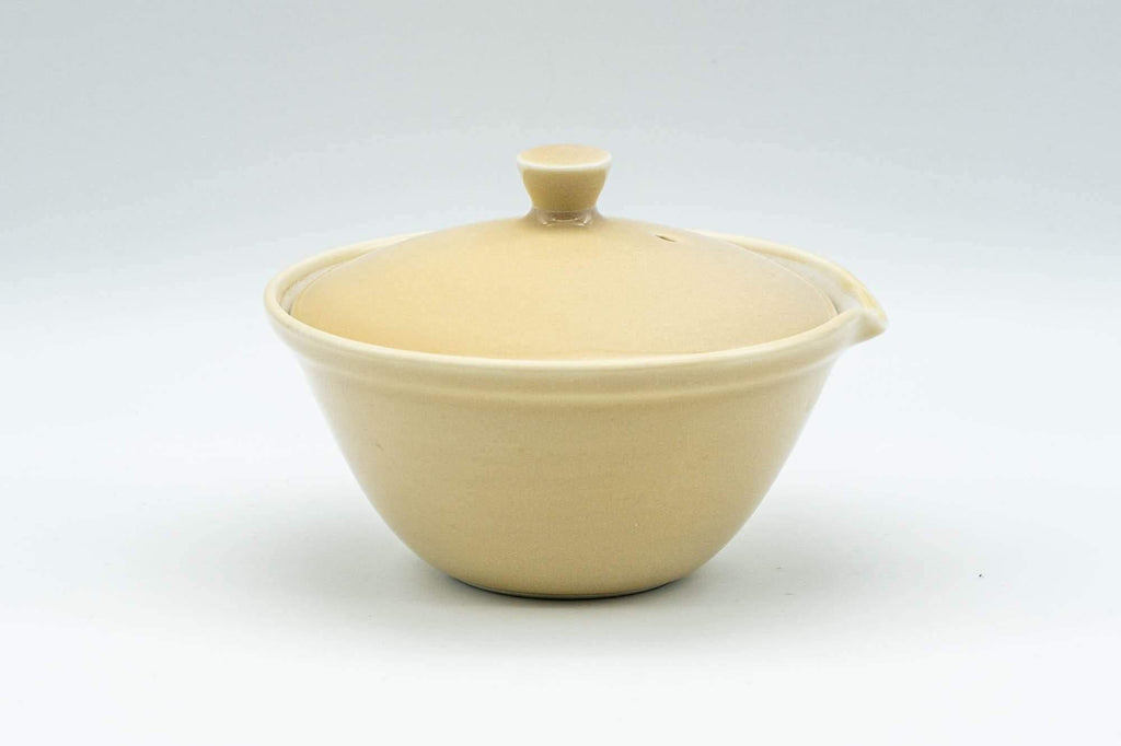 Japanese Shiboridashi - 朝日焼 Asahi-yaki Beige Porcelain Teapot - 100ml