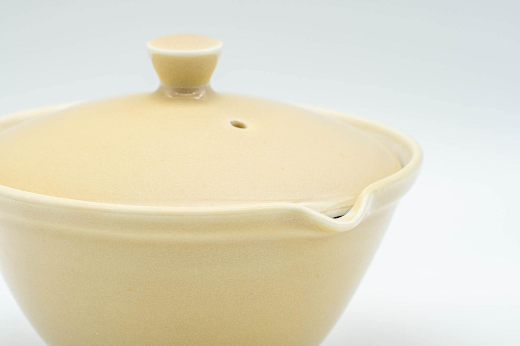 Japanese Shiboridashi - 朝日焼 Asahi-yaki Beige Porcelain Teapot - 100ml