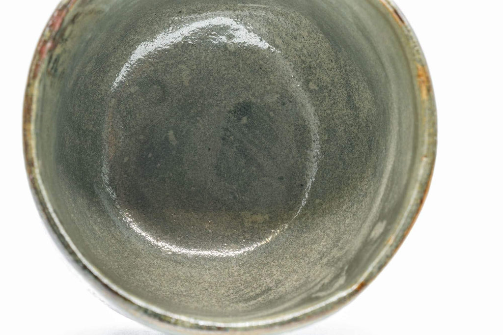 Japanese Matcha Bowl - Green Drip-Glazed Wabi-Sabi Winter Chawan - 300ml
