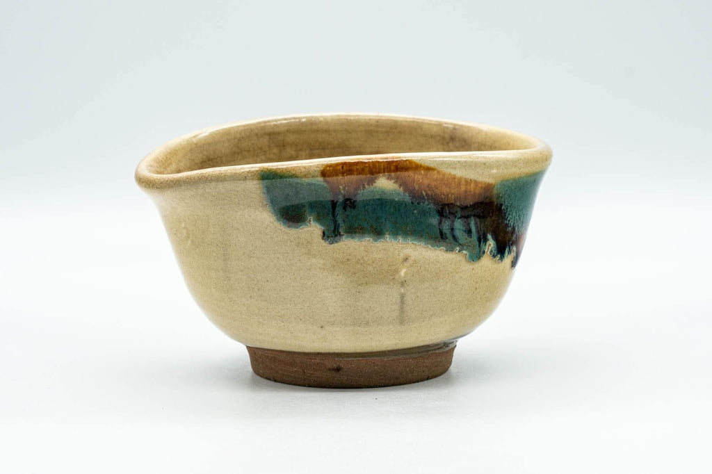 Japanese Katakuchi - Beige and Blue Drip-Glazed Water Cooler - 250ml