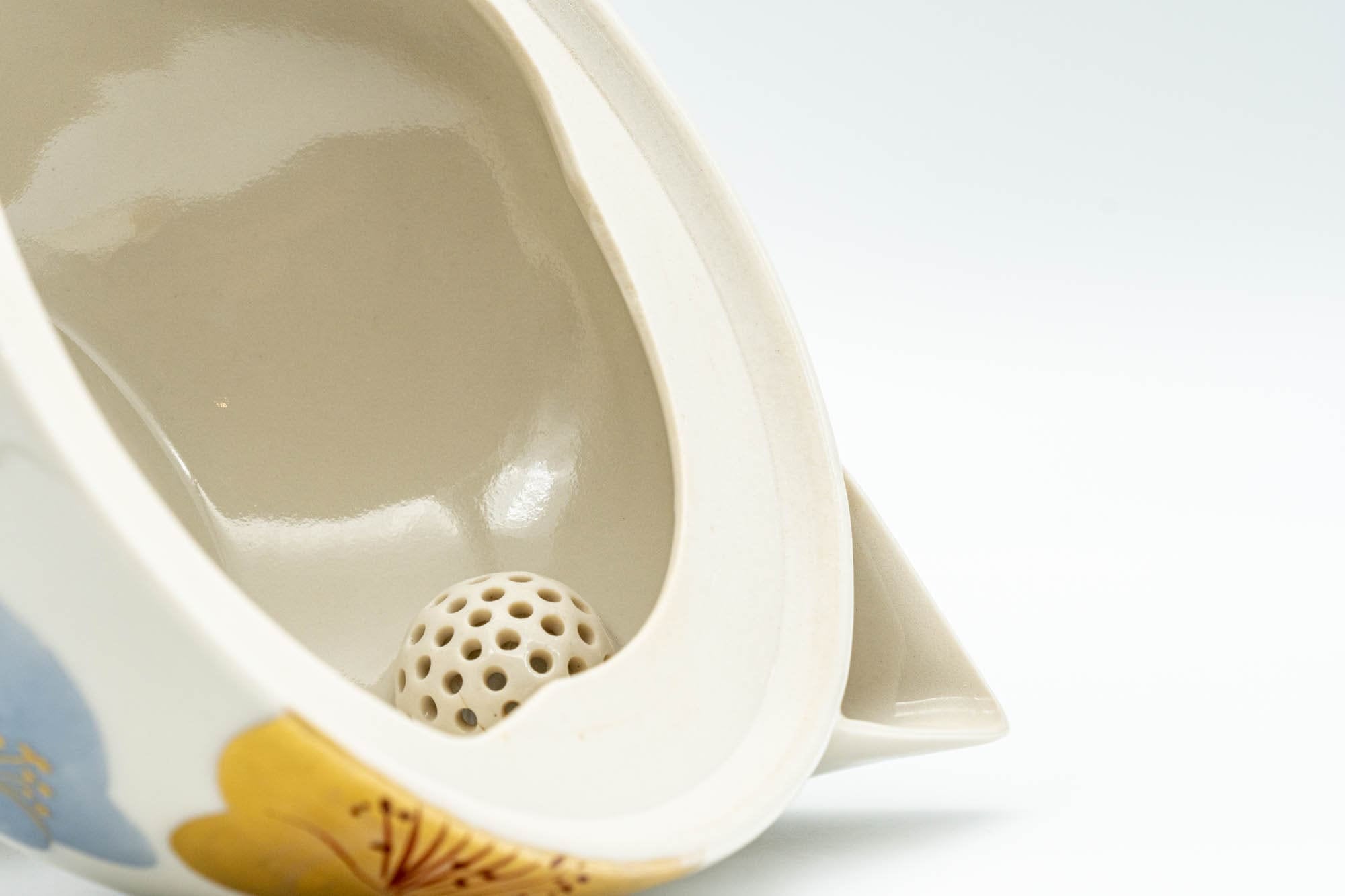 Japanese Kyusu - Floral Porcelain Debeso Teapot - 400ml