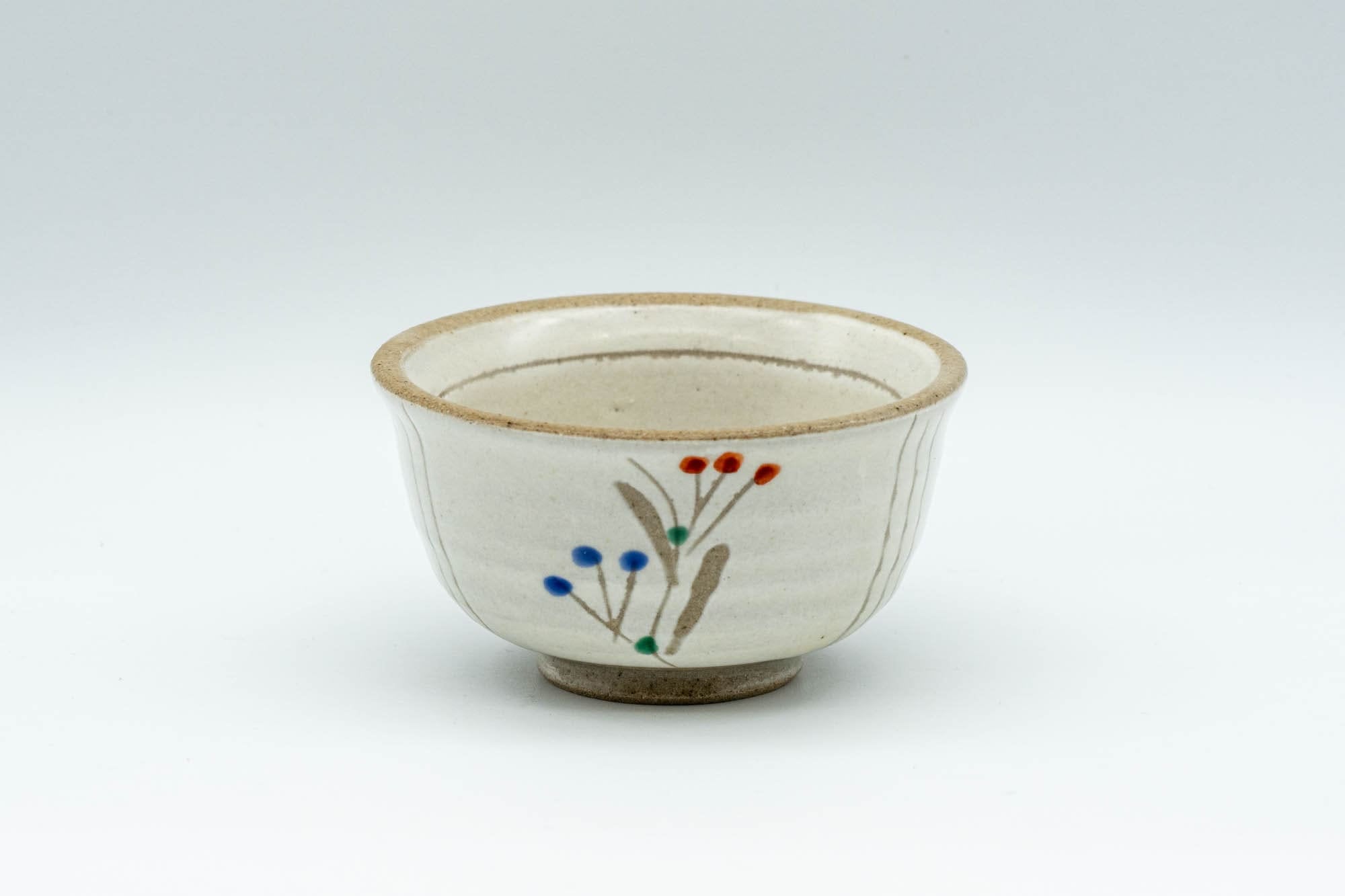 Japanese Teacup - Floral White Glazed Guinomi - 50ml