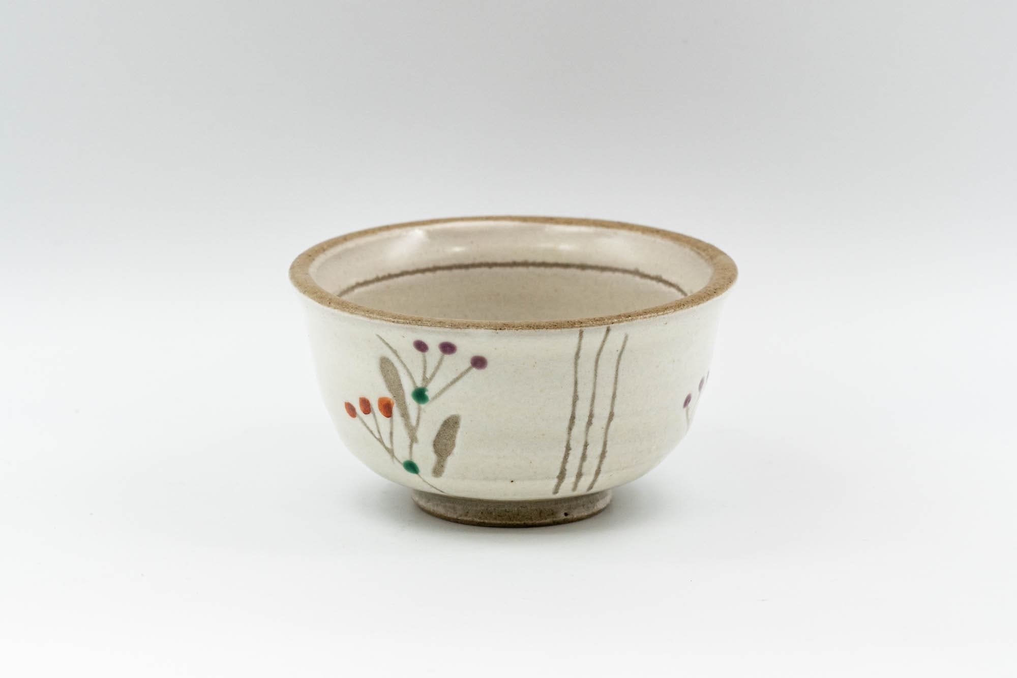 Japanese Teacup - Floral White Glazed Guinomi - 50ml