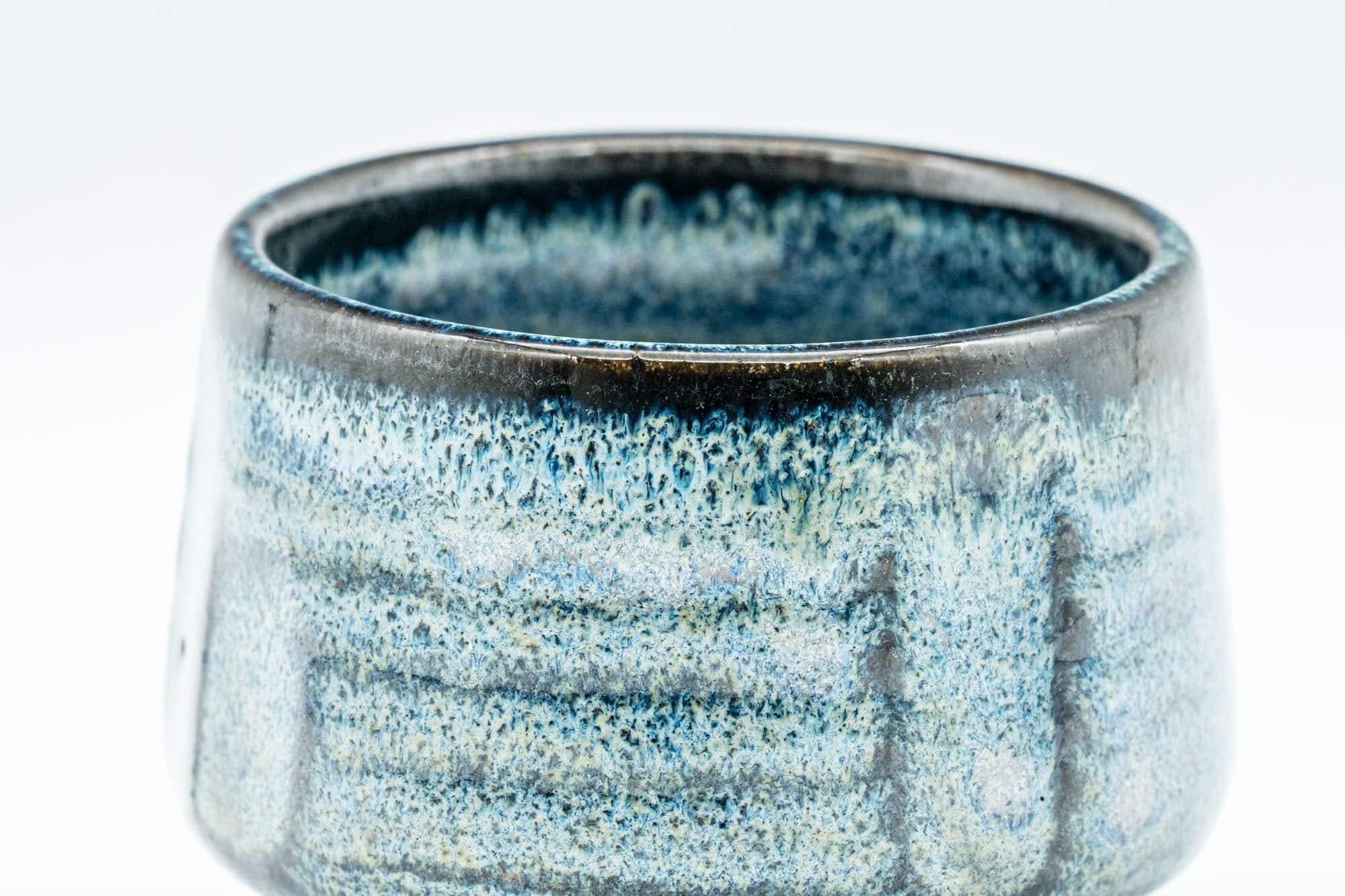Japanese Teacup - Blue Hare's Fur Glazed Yunomi - 80ml