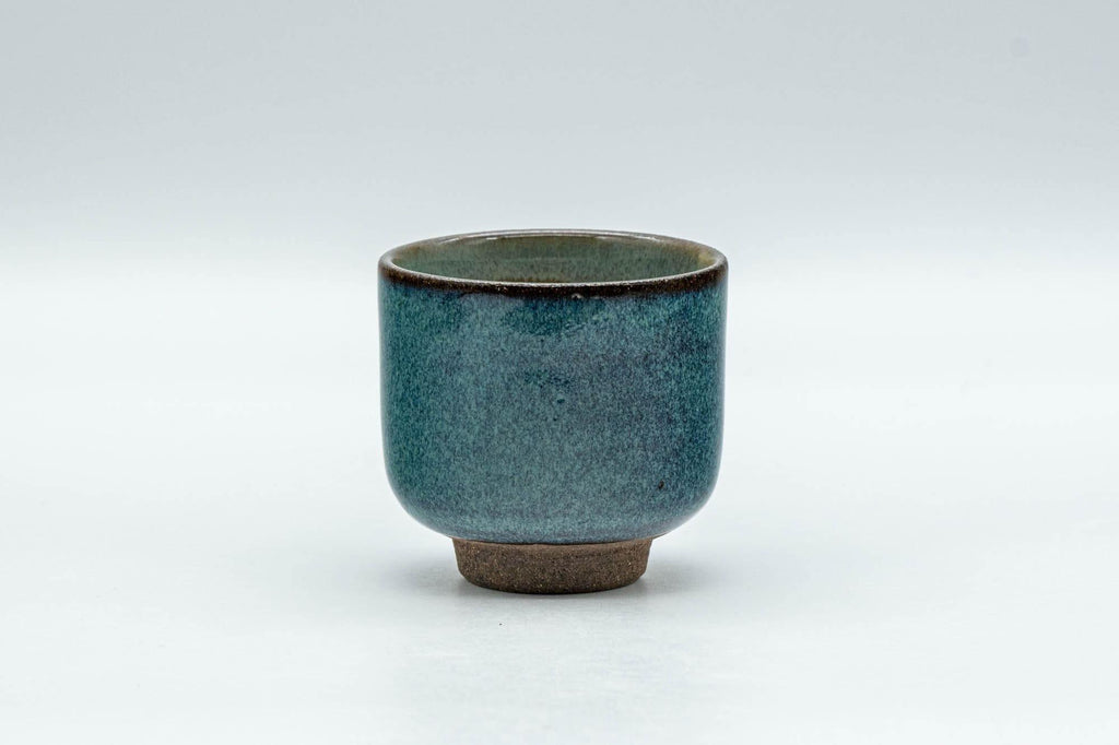 Japanese Teacup - Turquoise Blue Hare's Fur Glazed Guinomi - 40ml