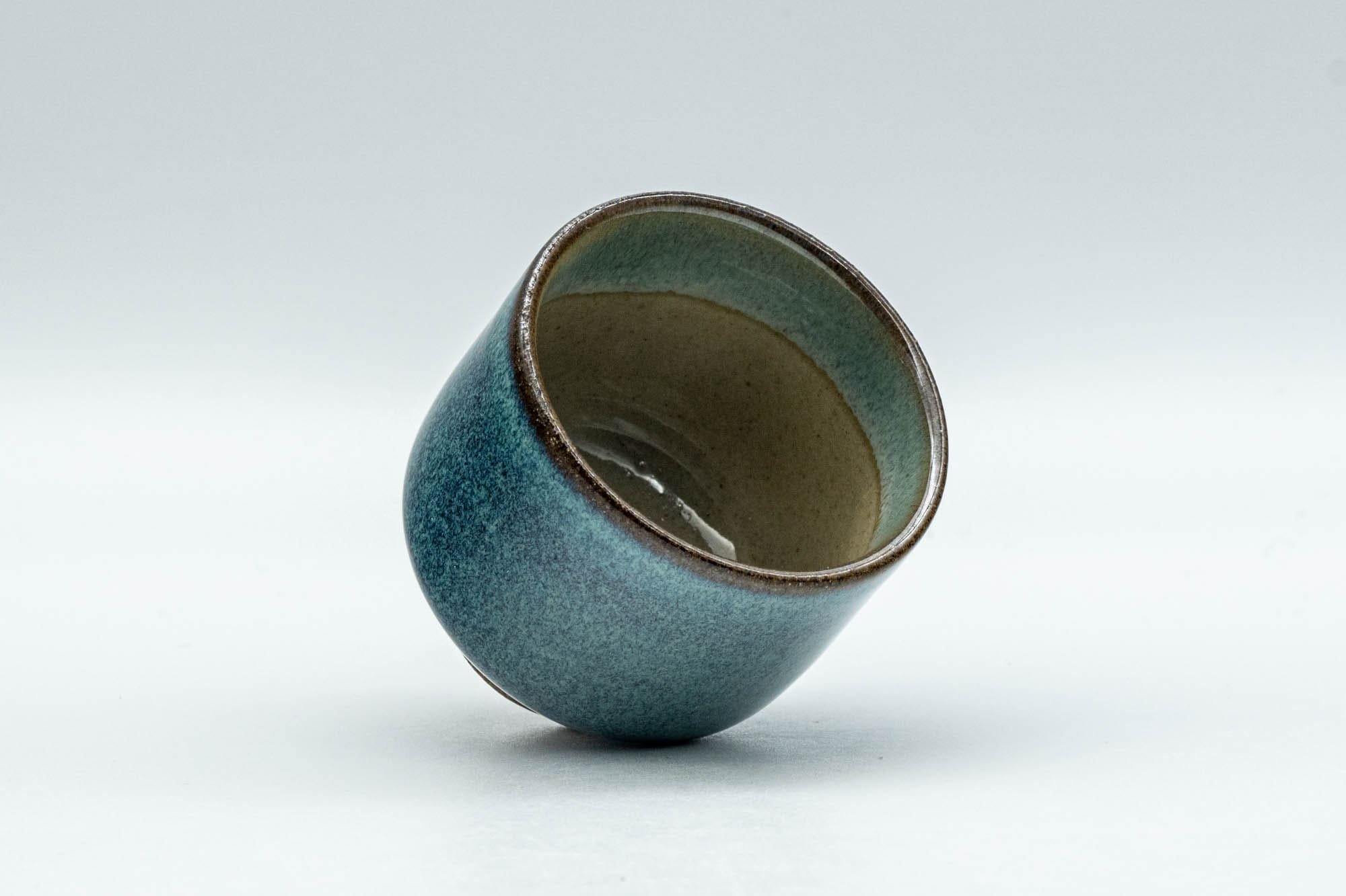 Japanese Teacup - Turquoise Blue Hare's Fur Glazed Guinomi - 40ml