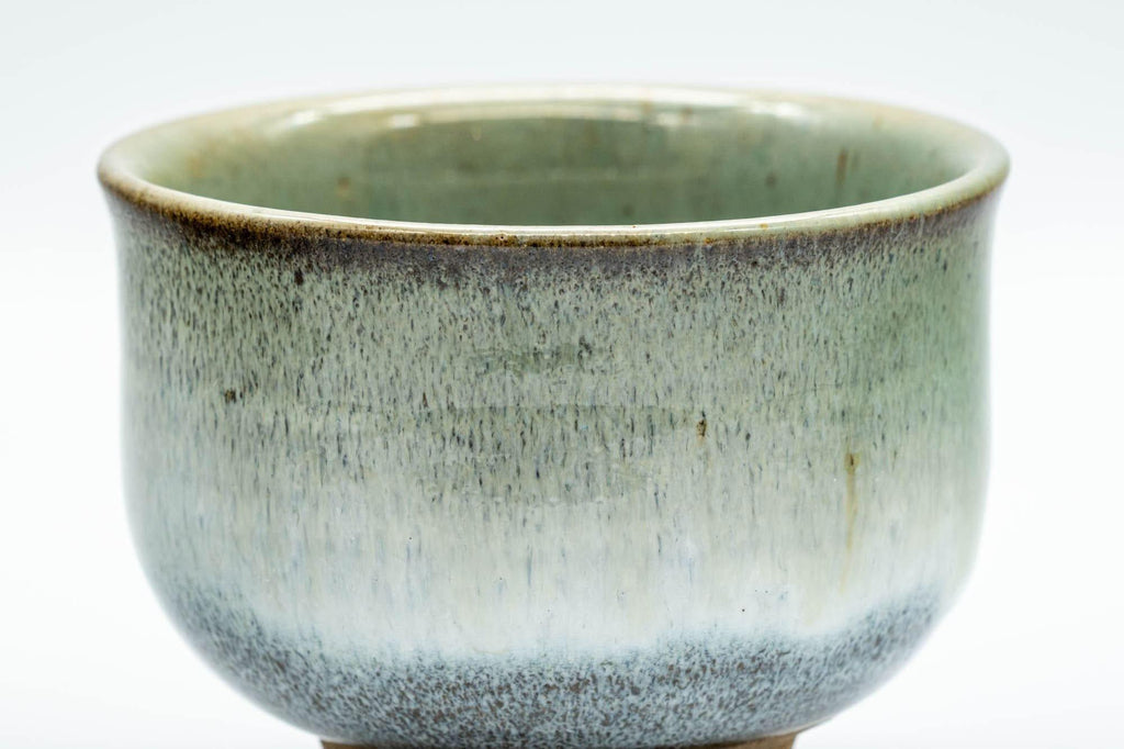 Japanese Teacups - Pair of Green Drip-Glazed Yunomi - 100ml