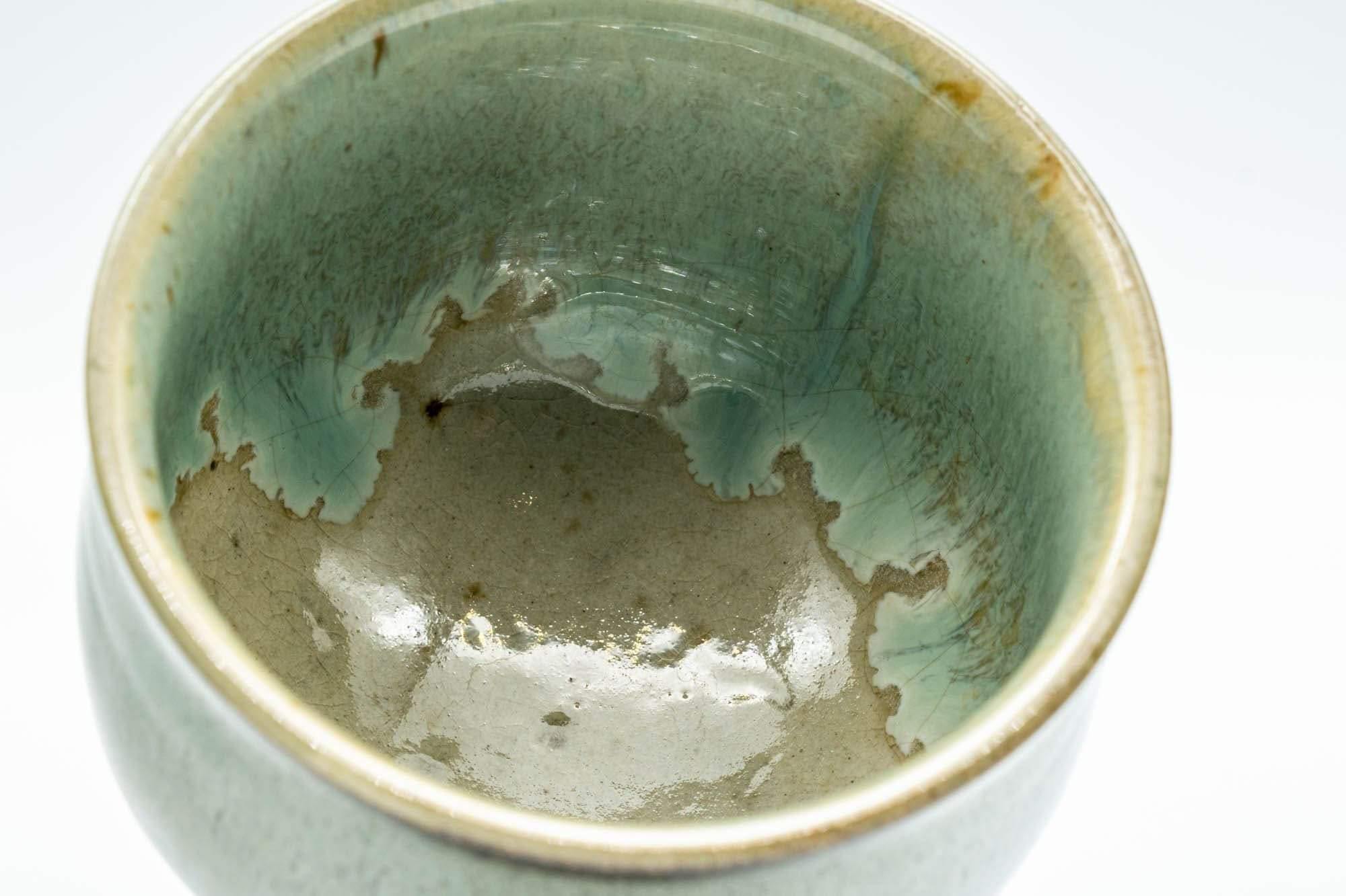 Japanese Teacups - Pair of Green Drip-Glazed Yunomi - 100ml