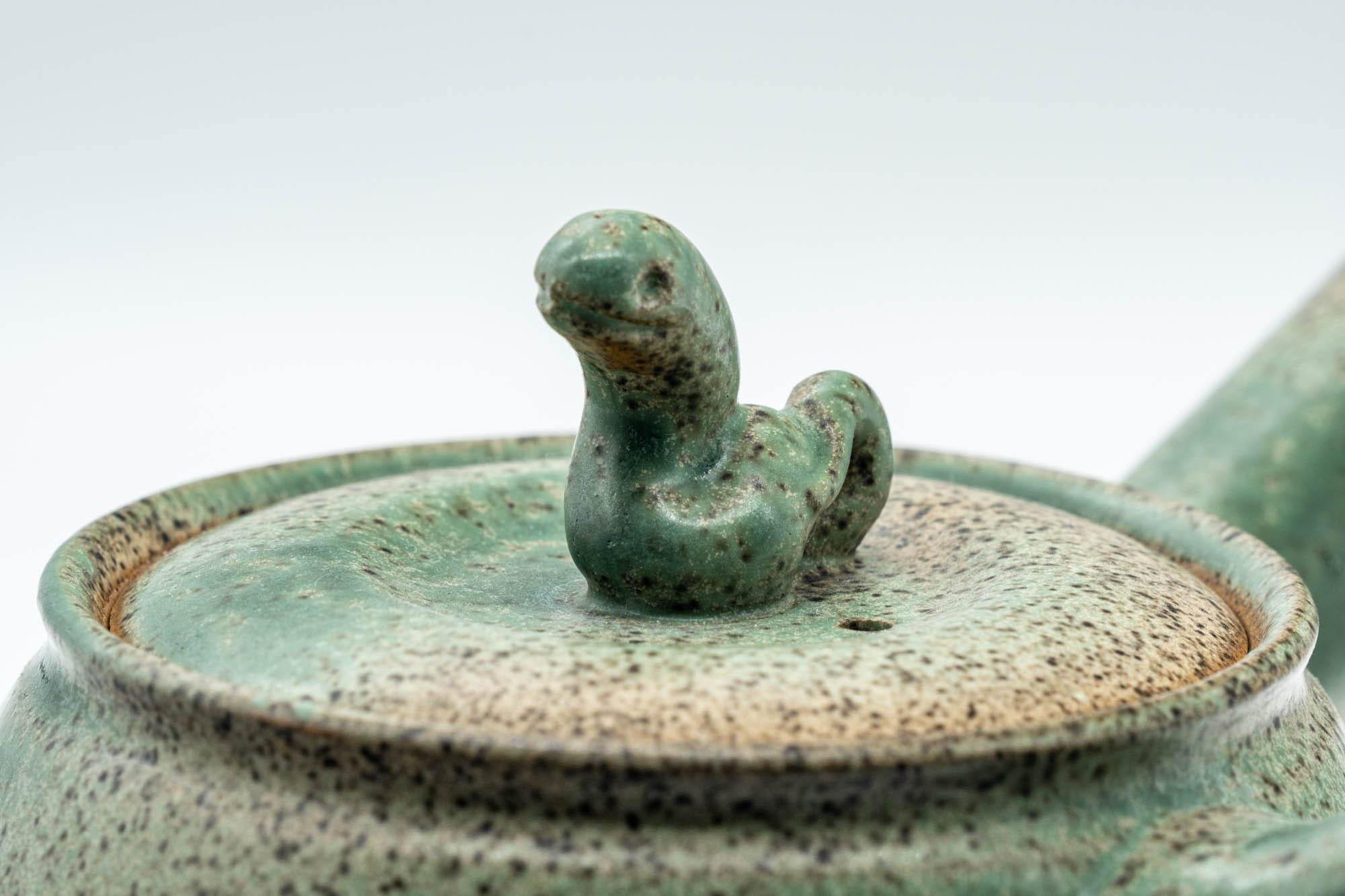 Japanese Kyusu - Speckled Green Glazed Serpent Lid Teapot - 350ml