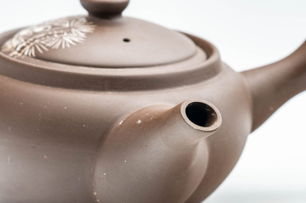 Japanese Kyusu - Brown and White Bamboo Teapot - 375ml