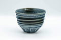 Japanese Matcha Bowl - Blue Geometric Spiraling Chawan - 450ml
