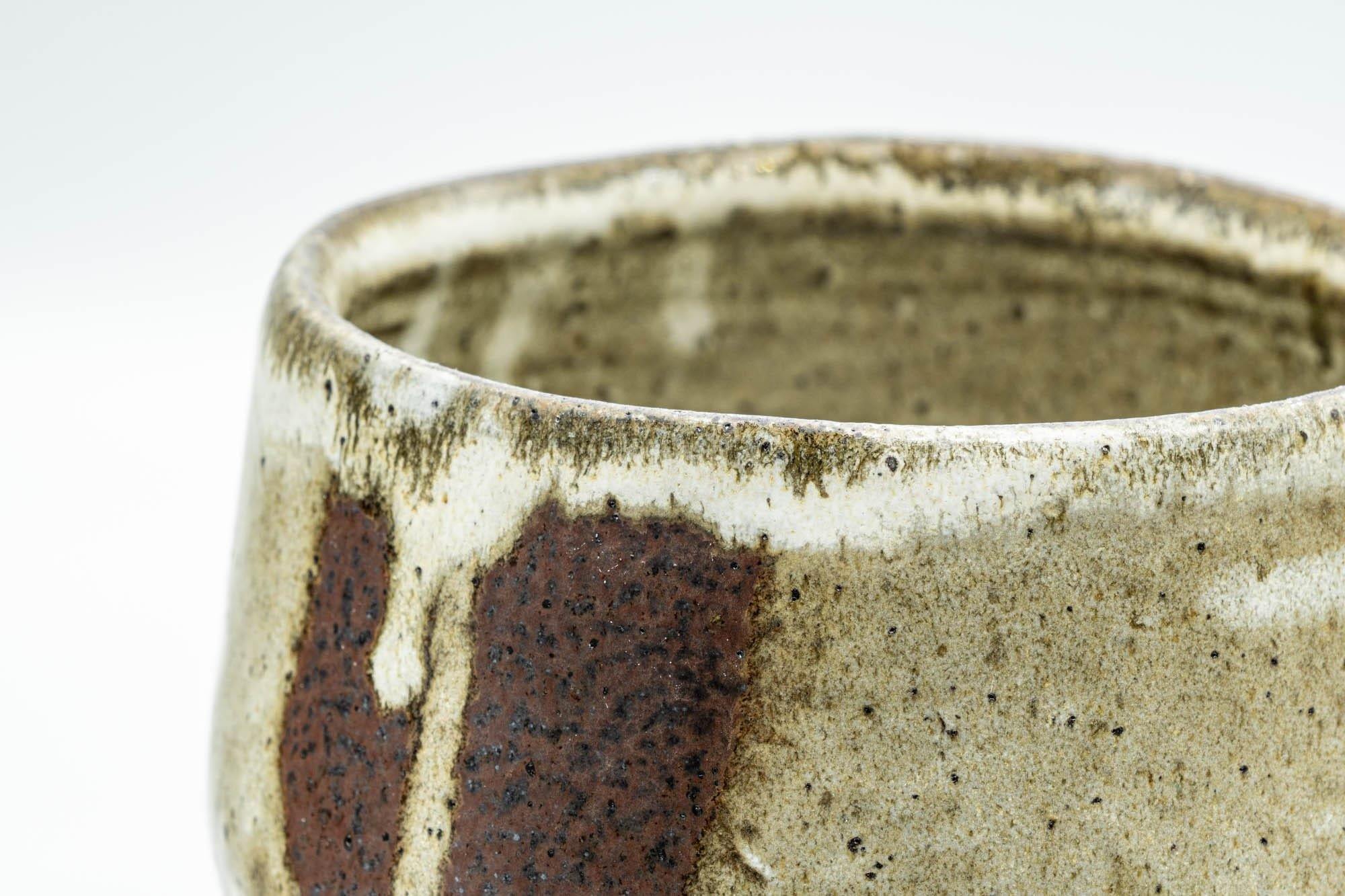 Japanese Matcha Bowl - Beige Drip-Glazed Chawan - 500ml