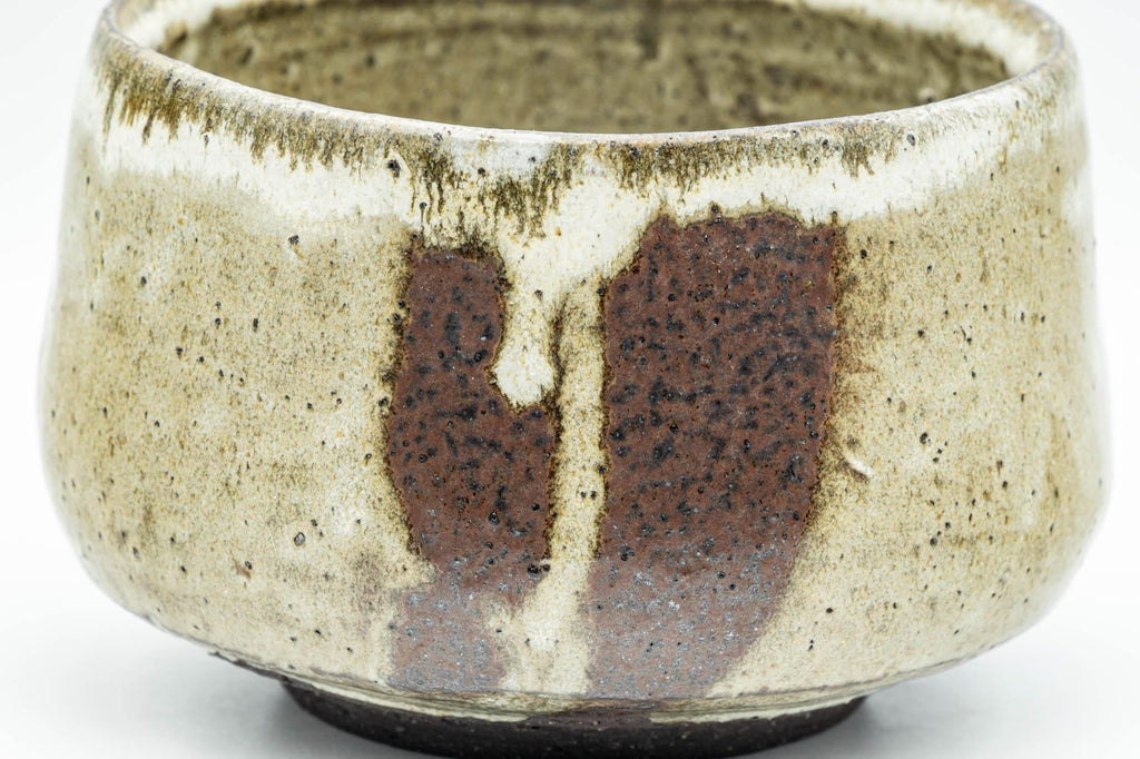 Japanese Matcha Bowl - Beige Drip-Glazed Chawan - 500ml