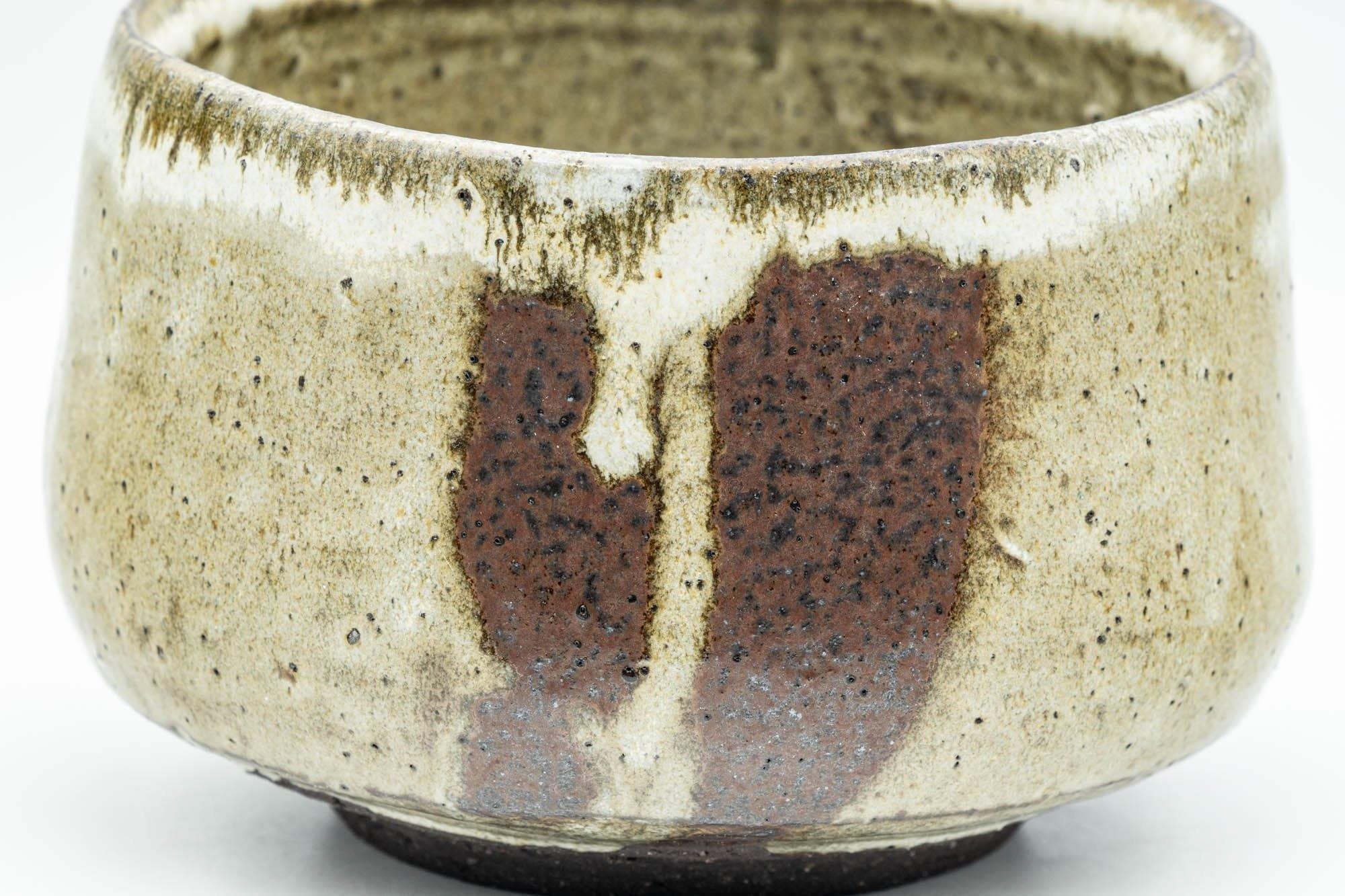 Japanese Matcha Bowl - Beige Drip-Glazed Chawan - 500ml