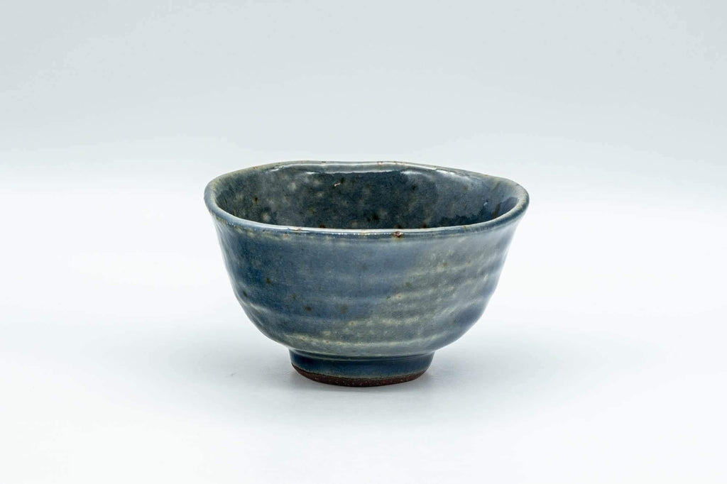 Japanese Teacup - Wabi-Sabi Blue-Green Undulating Yunomi - 110ml