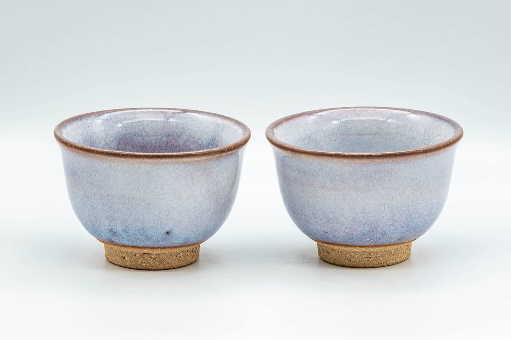 Japanese Teacups - Pair of Lavender Hagi-yaki Yunomi - 125ml
