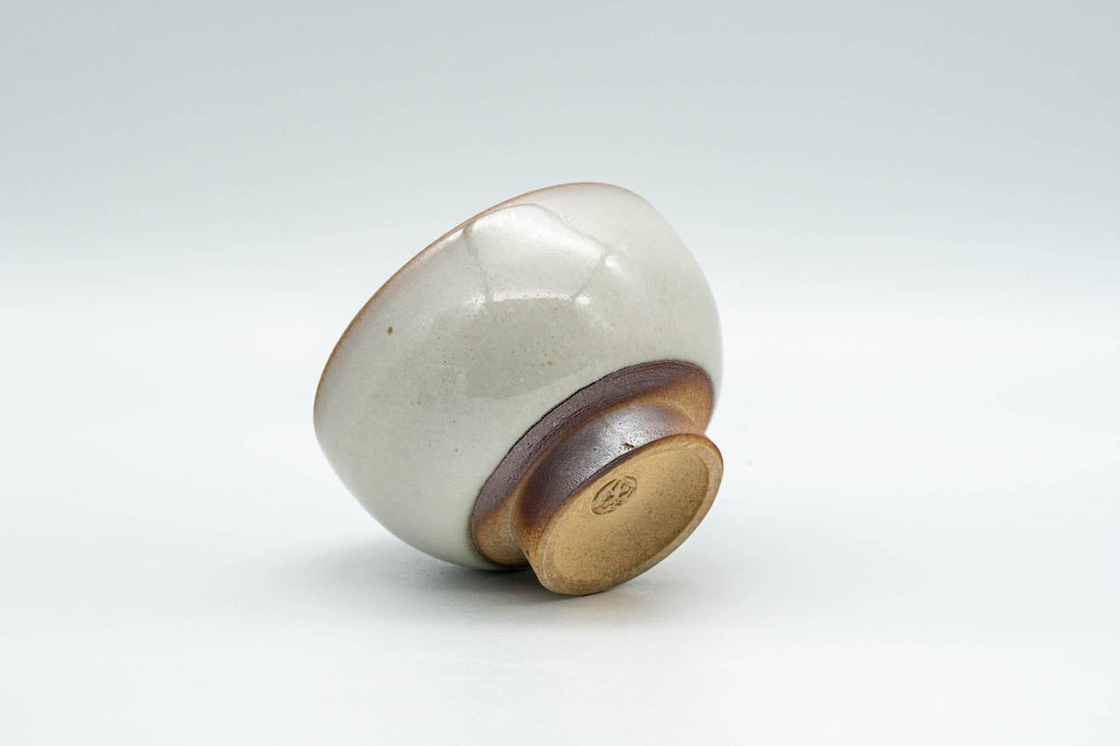 Japanese Teacup - White Glazed Wan-nari Guinomi - 45ml