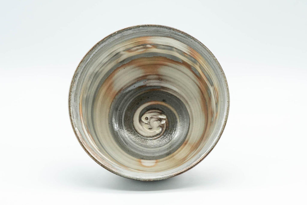 Japanese Teacup - Engraved Floral Spiraling Kyo-yaki Yunomi  - 130ml