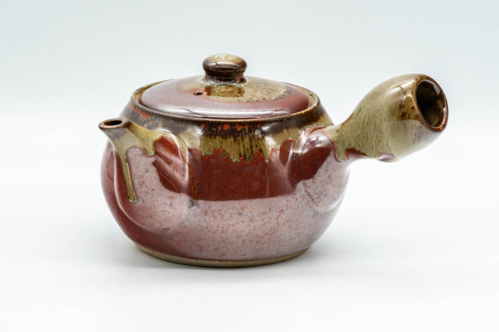 Japanese Tea Set - Drip-Glazed Debeso Kyusu Teapot and Yunomi Teacup