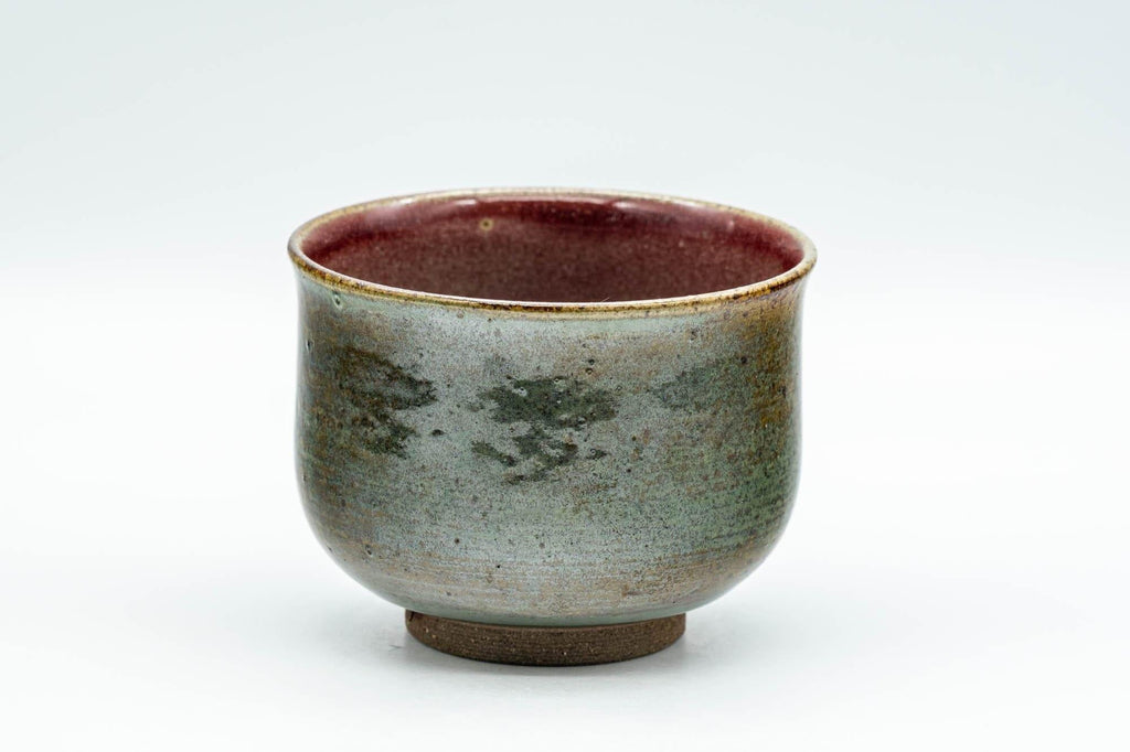 Japanese Teacups - Set of 3 Olive and Purple Yunomi - 150ml