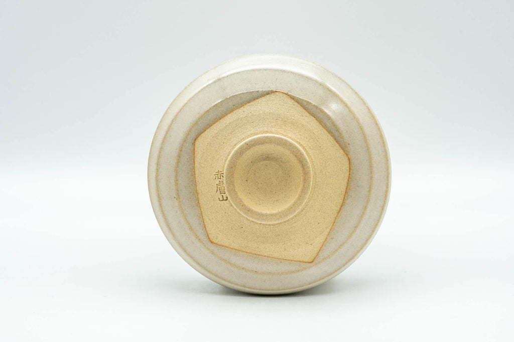Japanese Teacup - 赤膚山 Akiyama Kiln White Glazed Wide Akahada-yaki Yunomi - 150ml