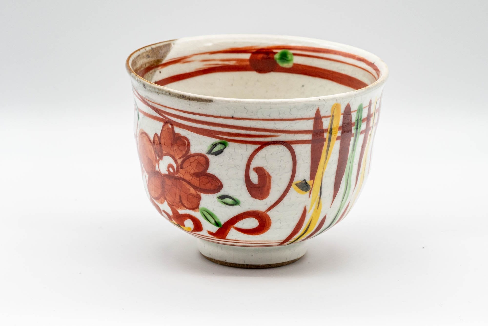 Japanese Matcha Bowl - Floral Ido-gata Chawan - 500ml