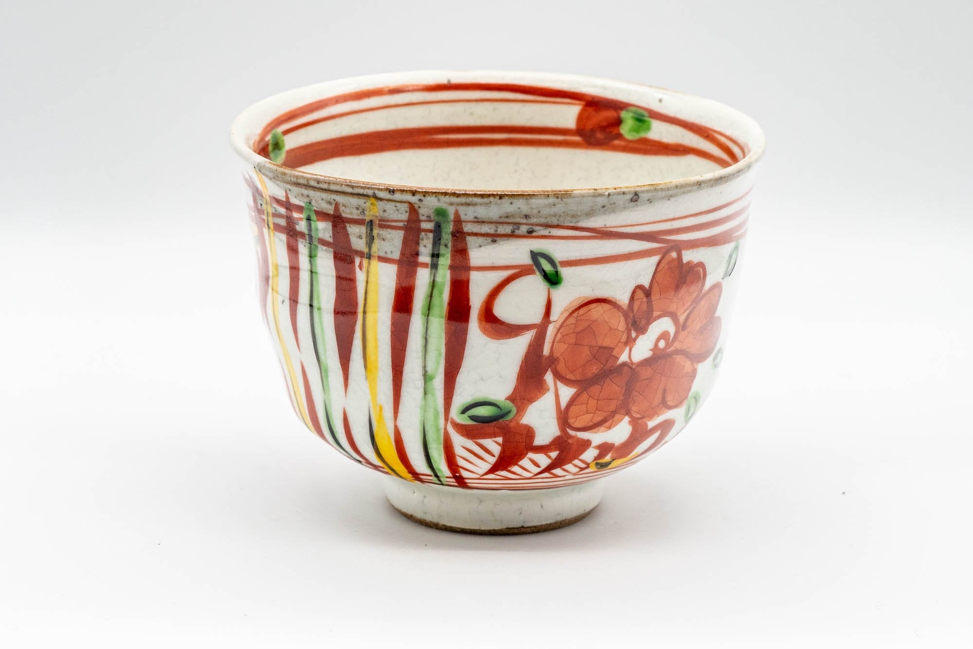 Japanese Matcha Bowl - Floral Ido-gata Chawan - 500ml