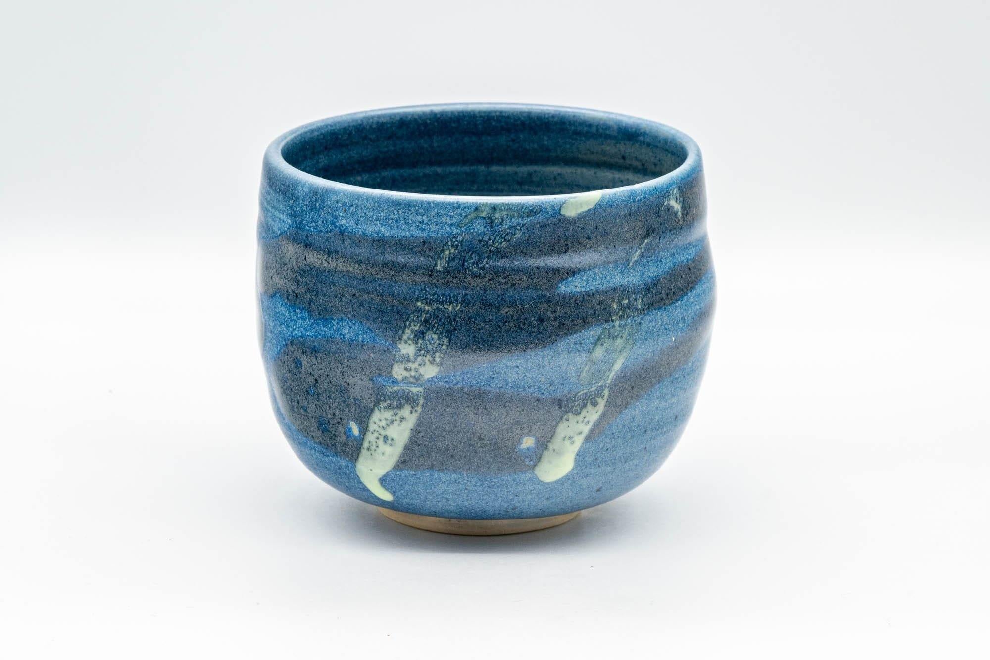 Japanese Matcha Bowl - Blue Hakeme Glazed Wabi-Sabi Chawan - 500ml