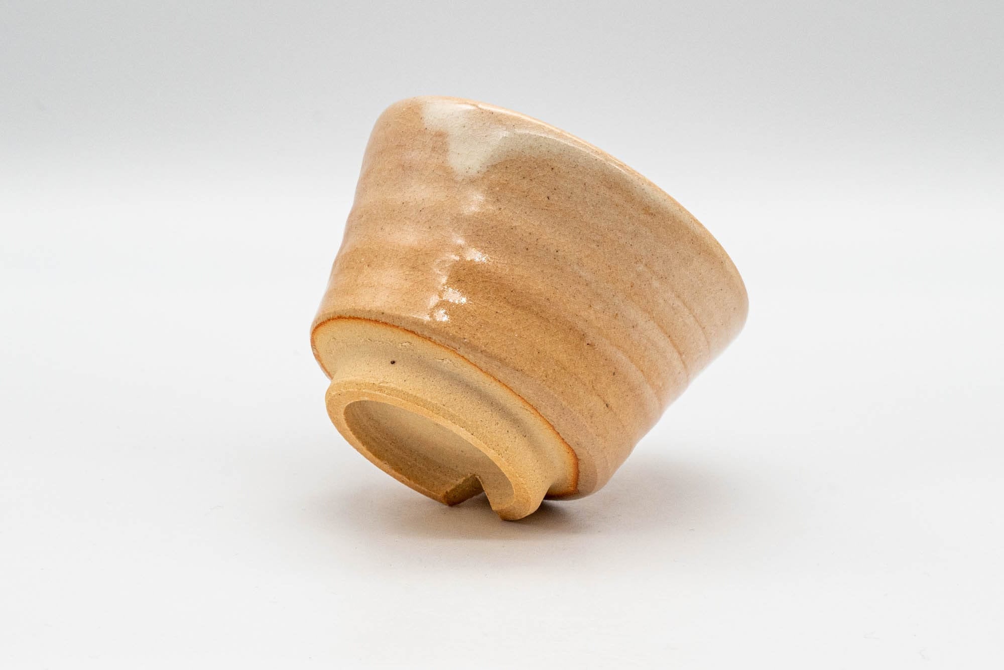 Japanese Teacups - Pair of Beige Asagao-gata Hagi-yaki Yunomi - 110ml