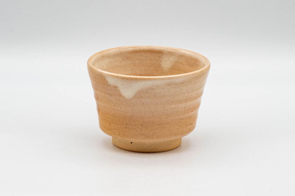 Japanese Teacups - Pair of Beige Asagao-gata Hagi-yaki Yunomi - 110ml